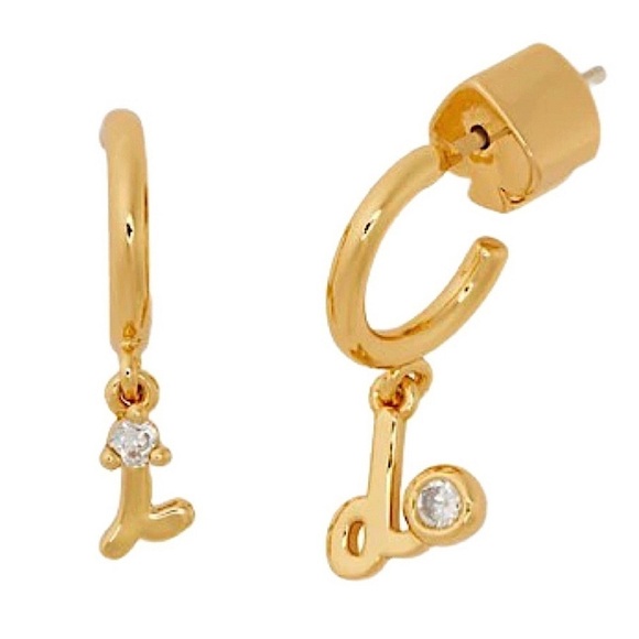 KATE SPADE • Gold “Say Yes” “I Do” Huggies Hoop Earrings - Picture 1 of 7
